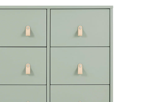 babyGap Legacy 6 Drawer Dresser with Leather Pulls and Interlocking Drawers by Delta Children - Greenguard Gold Certified, Sage Green w/Natural Delta Children