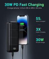 LOVELEDI Power-Bank-Portable-Charger - 32000mAh Power Bank Output PD 30W and QC4.0 Fast Charger Portable Charger with Built-in LED Display Compatible with Smartphones and All USB Devices (Black) LOVELEDI