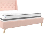 Novogratz Her Majesty Tufted Upholstered Bed Frame, Full, Pink Linen Novogratz