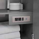 Wyndham Collection Strada 72 Inch Double Bathroom Vanity in Dark Gray, White Quartz Countertop, Undermount Square Sink (1-Hole), Brushed Nickel Trim Wyndham Collection