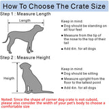 beeNbkks Furniture Dog Crate Corner, Dog Kennel Corner Wooden End Table with Cushion, Indoor Pet Crates Corner Side Table for Dogs, Wide Top Perfect for Limited Room beeNbkks