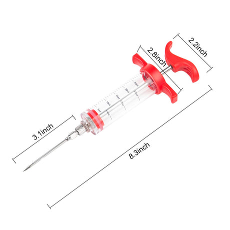 Meat Injector Kit,Plastic Marinade Injector Syringe with Screw-on Meat Needle,Turkey Injector for Beef Chicken Grill Cooking HongyiTime