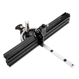 Precision Miter Gauge, Standard Slot, Aluminum Alloy Table Saw Miter Gauge with Miter Fence with 45 Degree Angled Ends for Maximum Stock Support & a Repetitive Cut Flip Stop MUKIDY
