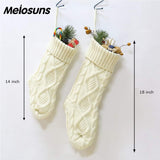 Meiosuns Christmas Stockings Cable Knit Stocking Christmas Decorations Goodie Bags Gift Fireplace Xmas Tree Stocking Ornaments for Holiday Family Friends (Burgundy, Length 18", Pack of 1) Meiosuns