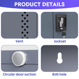 KAER Metal Garage Storage Locker 72" H Garage Cabinets with 2 Doors 4 Adjustable Shelves and Tool Board Tool Cabinets for Warehouse Basement Home Office - Assembly Required KAER