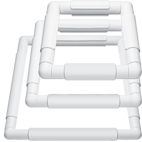 Janinka Embroidery Hoop 3 Pcs Cross Stitch Hoops and Frames White Rectangular Cross Stitch Embroidery Snap Frame DIY Sewing Tool for Quilting Silk-Painting 6 x 6, 8 x 8, 11 x 11 in(White) Janinka