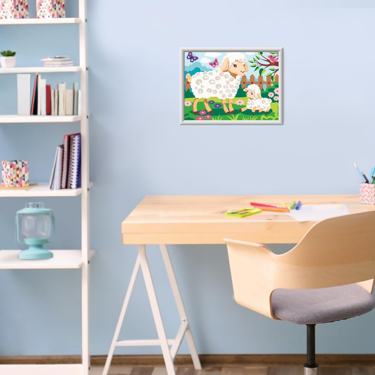 Ravensburger CreArt Sheep and Lamb Paint by Numbers Kit for Kids - 23723 - Painting Arts and Crafts for Ages 9 and Up Ravensburger