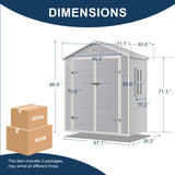 SELLERWE 6x3 FT Resin Storage Shed, Waterproof Outdoor Storage Shed with Floor, Window, Double Lockable Doors & 2 Vents, Tool Shed for Garden Patio, Backyard, Grey SELLERWE