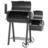 GREEN PARTY Offset Smoker Charcoal Grills with 28-Inch Cook Chamber, Barrel Smoker and Charcoal Grill Combo, 512 Sq. In. Space Barrel Charcoal Smoker Grill for Outdoor BBQ Patio Backyard Cooking GREEN PARTY