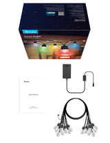 Govee Smart Outdoor String Lights H7015, 48ft RGBIC Outdoor Lights with 15 Dimmable LED Bulbs, IP65 Waterproof, Color Changing Warm White Lights with 47 Scene Modes for Patio, Backyard, App Control Govee