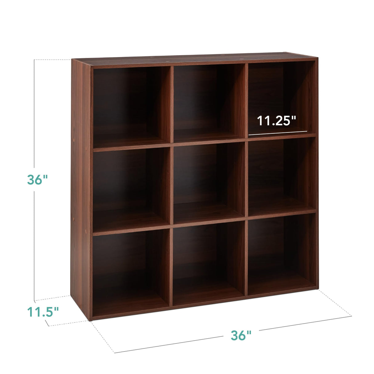 Best Choice Products 9-Cube Storage Organizer, 11in Shelf Opening, Bookcase, Display Shelf, Customizable w/ 3 Removable Back Panels - Walnut Best Choice Products
