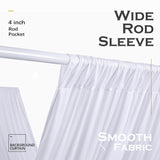 20ftx30ft White Ceiling Curtain for Wedding Parties – 4 Panels Wrinkle-Free 30 FT Long Tent Draping Curtains for Wedding, Birthday & Theme Parties, 30ft Height with Rod Pocket Party Village