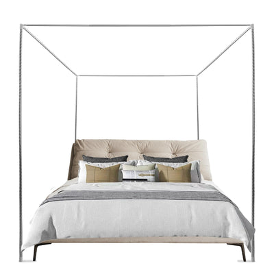 JAYEUW Canopy Bed Frame Queen Size Canopy Bed Frame & Bed Poles Stainless Steel Fit for Four-Corner Bed (Queen)