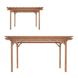 Mulinsonfly Outdoor Pergola 12'x14' - Sturdy Wooden Frame for Garden, Patio, and Backyard, Wood Pergola Ideal for Outdoor Entertaining and Relaxation Mulinsonfly