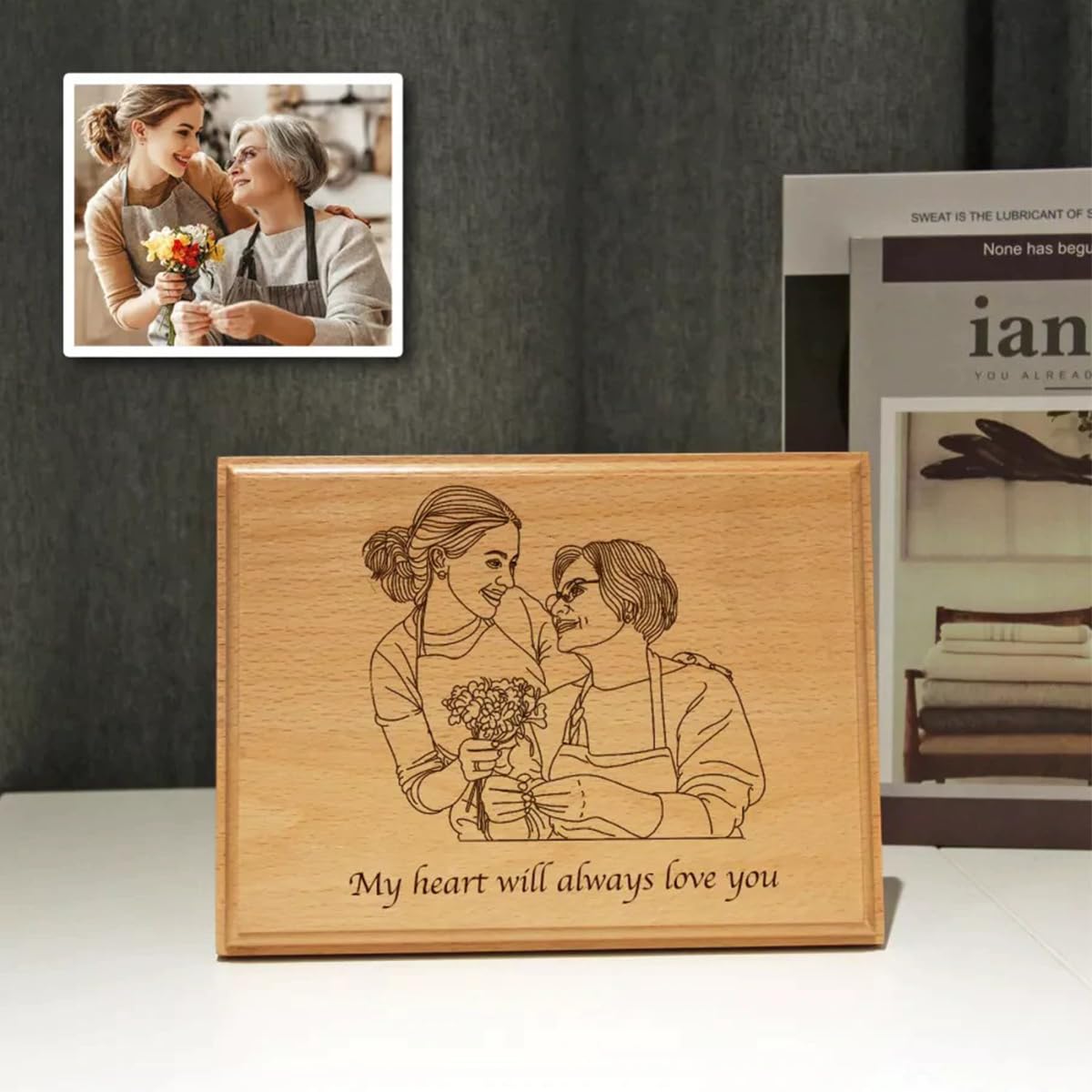 Gifts for Mom, Personalized Mother Day Wooden Sign Gifts Custom Cutting Boards Wood Engraved Gifts for Mom Dad Family Gifts Ideas Couples Gift Ideas - WoodArtSupply