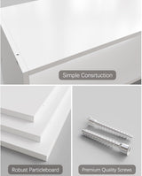 LOWOSA 2-Tier Stackable White Shoe Rack, Wooden 2-Shelf Shoe Organizer Freestanding Shoe Storage Stand for 6-9 Pairs, Perfect for Closet, Entryway, Office Use - Modern White LOWOSA