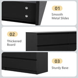 Modern 59'' Black Dresser for Bedroom, 6 Drawer Dresser with Minimalist Design, Thickened Panel & Smooth Metal Slides, Wood Long Chest of Drawers, Large Storage Wooden Dressers for Bedroom HarmonyHues