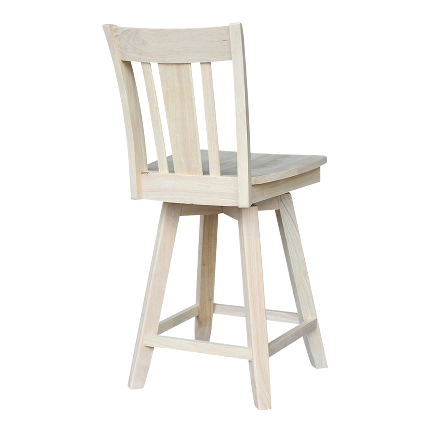 International Concepts Counter Stool, 24", Unfinished - WoodArtSupply