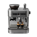 PHILIPS Barista Brew Semi Automatic Espresso Machine - Single & Double Espresso + Americano Button, 250g Bean Container + Grinder, Intuitive Guidance, Calibrated Tamping, Metal Silver (PSA3218/01) Philips Kitchen Appliances