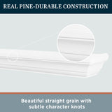 MANTELSDIRECT 60 Inch Floating Fireplace Mantel Wood Shelf in White - Colton from Mantels Direct | Wooden Rustic Wall Shelf Perfect for Décor and Electric Fireplaces MANTELSDIRECT