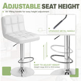Furmax Bar Stools Modern Pu Leather Swivel Adjustable Hydraulic Bar Stool Square Counter Height Stool Set of 2 (White) Furmax