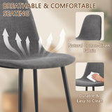 86.6" Dining Table Set for 10, Modern 11 Piece Wood Kitchen Table and Chairs Set, Large Rectangle Dining Table with 10 Linen Fabric Upholstered Chairs, Perfect for Family Gatherings and Dining Room UELKS