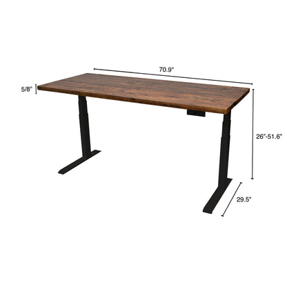 Stand Up Desk Store Reclaimed Wood Electric Adjustable Height Standing Desk with Programmable Memory (Black Frame/Natural Fir Top, 71" Wide) - WoodArtSupply