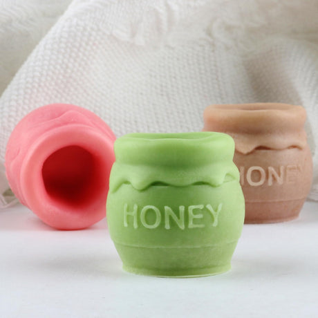 XIAOSHUI Jar Candle Mold Bee Honey Jar Silicone Mold for Making Candle Resin Pillar Aromatherapy Gypsum Candles Wax Clay Craft XIAOSHUI