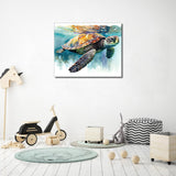 Paint by Numbers Sea Turtle, Abstract Paint by Number, Adult Paint by Number Kits on Canvas Tortoise Paintwork with Paintbrushes, Easy Paint by Numbers Art Crafts 16"x20" TUMOVO