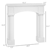 HOMCOM Modern Fireplace Mantel, Freestanding Fireplace Surround with Leg for Electric Fireplaces, 43.25" W x 42.75" H, White HOMCOM