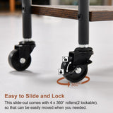 Slim Storage Cart, 4 Tier Rolling Utility Cart on Wheels, Narrow Shelving Unit Cart for Small Spaces in Kitchen, Dining Room, Bathroom, Laundry Room Rustic Brown and Black Asgolion