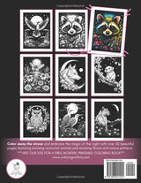 Animals and Flowers Coloring Book: Adult Colouring Book for Women - Magic Midnight Bloom | Floral Designs, Nature Patterns, Mandala Style Landscapes ... For Stress Relief, Relaxation and Calmness WoodArtSupply