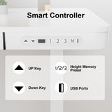Furmax Electric Standing Desk with Drawer 55 x 24 Inch Adjustable Height Stand up Desk Home Office Computer Desk with USB Ports, White Furmax