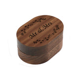 molchagar Wedding Ring Box, Wood Ring box for Proposal, Rustic Mr & Mrs Carve Engagement Ring Holder Gift for Wedding Ceremony molchagar