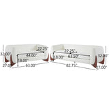 Christopher Knight Home Almad 2 Pieces Sofa Couch Set, Cozy 3-Seater Sofa and Loveseat for Living Room, Upholstered Couch Chair, Soft Seating Lounge Sofa with Wood Frame, Fabric, Beige Christopher Knight Home