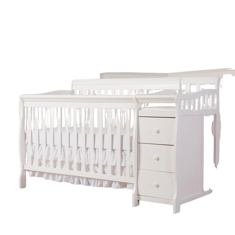 Dream On Me 5 In 1 Brody Convertible Crib With Changer In White, Greenguard Gold Certified, Comes With 1" Changing Pad, Non-Toxic Finish, Made Of Durable Pinewood Dream On Me