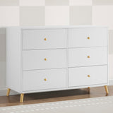 Delta Children Essex 6 Drawer Dresser, Bianca White/Natural Delta Children