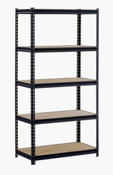 Muscle Rack URWM185BLK Black Steel Storage Rack, 5 Adjustable Shelves, 3000 lb. Capacity, 72" Height x 36" Width x 18" Depth EDSAL