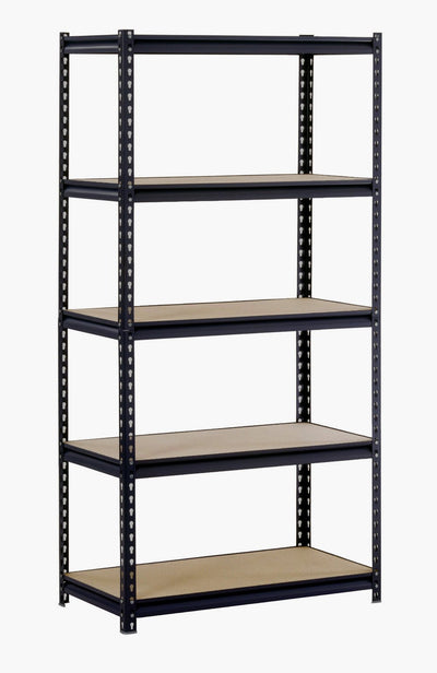 Muscle Rack URWM185BLK Black Steel Storage Rack, 5 Adjustable Shelves, 3000 lb. Capacity, 72" Height x 36" Width x 18" Depth