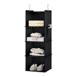 YOUDENOVA Hanging Closet Organizer, 4-Shelf Closet Hanging Storage Shelves, Black YOUDENOVA