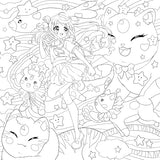 Manga Mania Coloring Book: Over 100 Cute Characters to Color – Manga and Anime Coloring Book for Adults and Kids WoodArtSupply