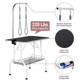 Yaheetech Professional 36-inch Foldable Pet Grooming Table with Arm & Noose & Mesh Tray, Maximum Capacity Up to 220lbs Yaheetech