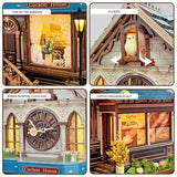 UFLJPKS Book Nook Kit for Adults and Teens, DIY Miniature House Kit with Led Light, 3D Wooden Puzzles for Adults, Wood Gifts for Family and Friends(Cuckoo House)