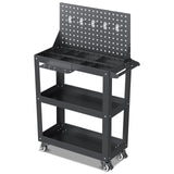 Yizosh 3 Tier Rolling Tool Cart on Wheels, 440 LBS Capacity Heavy Duty Metal Utility Cart Wagon, Industrial Commercial Service Tool Cart Storage Organizer for Mechanics, Garage, Warehouse Yizosh