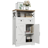 Befrases Antique White Multifunctional Storage Cabinet with Doors and Drawers for Home Organisation Befrases