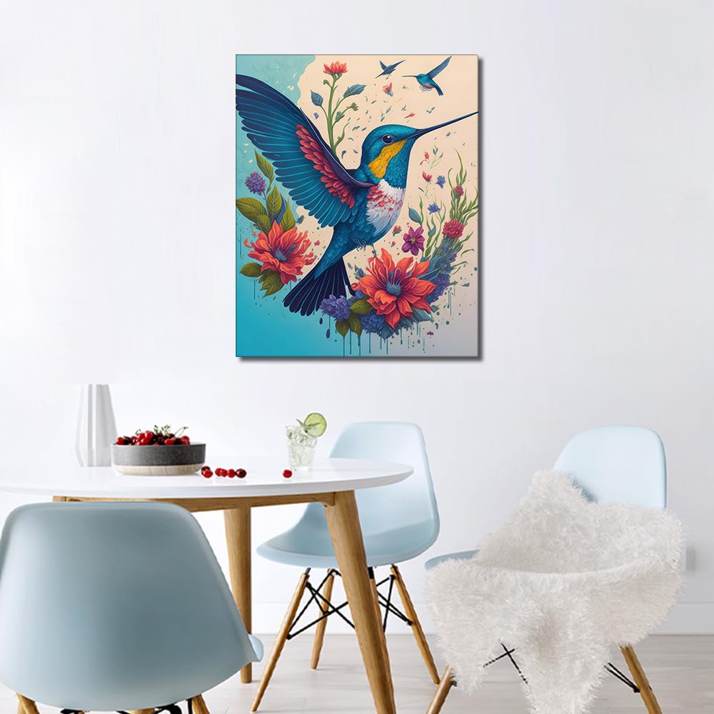 TUMOVO Birds Paint by Numbers for Adults Beginner and Kids, Hummingbird Adults' Paint-by-Number Kits Acrylic Painting by Numbers for Adults Art Crafts, 16x20 Inch TUMOVO