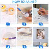 SKRYUIE Paint by Numbers Kit for Adults Beginner Elephant, Acrylic Flower Oil Painting by Numbers Kits with PaintBrushes Paintwork Art Crafts Canvas for Home Decor 16x20 inch SKRYUIE