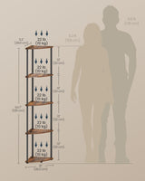 SONGMICS HOME Superfast Toolless Assembly, Corner Shelf, 5-Tier Corner Standing Shelf, Corner Shelf Stand, Living Room, Bedroom, Kitchen, 15 x 10.6 x 54.7 Inches, Rustic Brown ULBC610K01 SONGMICS HOME