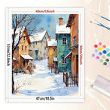 Winter Village Paint by Numbers Kit for Adults - DIY Snowy Houses and Street Scene Painting on Canvas 16x20 Inch, Acrylic Paint Set, Suitable for Beginners, Art for Home Decoration or Gifts DecorFriday