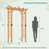 Moccha Flat-top Wooden Garden Arch - 7 FT Outdoor Arbor Trellis for Climbing Plants, Roses, Vines, Outside Pergola Planter, Garden Arbor for Lawn Backyard Wedding Ceremony Bridal Party LDAILY